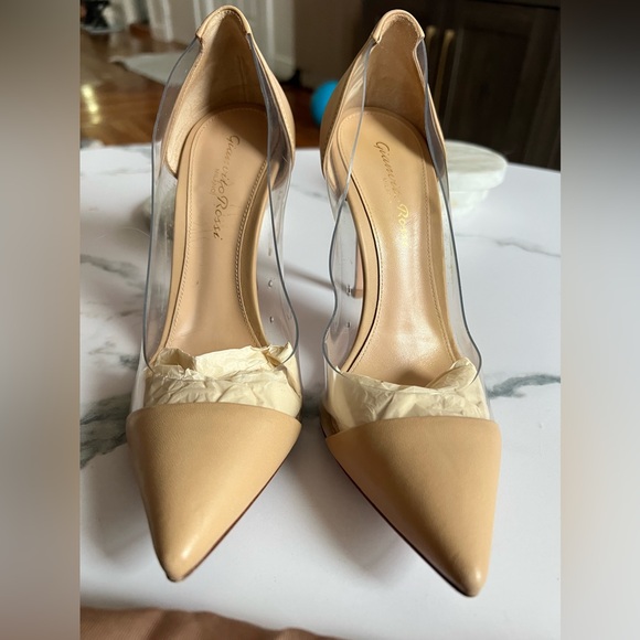 Gianvito Rossi Nude Napa Leather Plexi Heel 105 - Picture 2 of 6